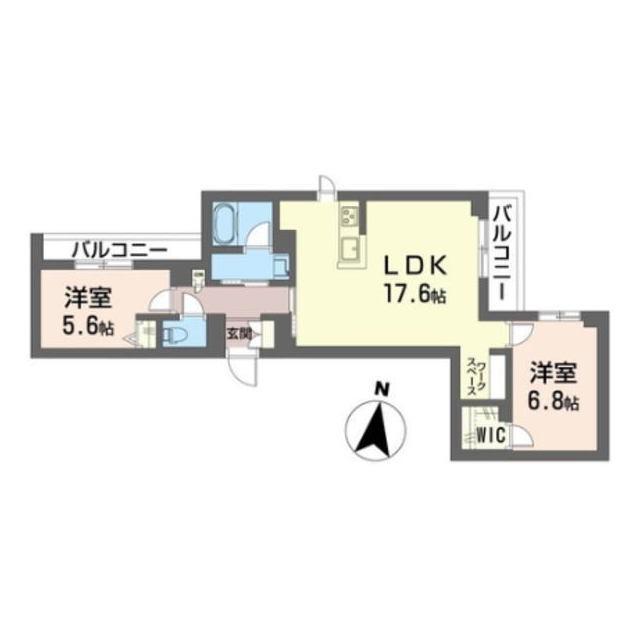 スリジェ リアン(2LDK/2階)の間取り写真