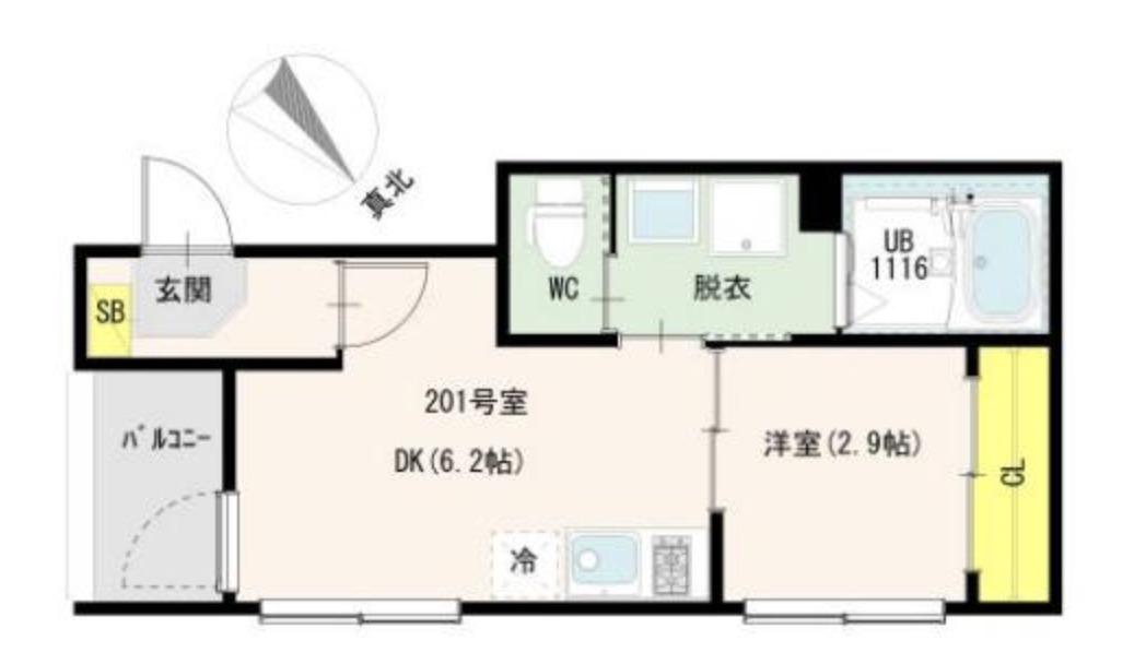 アルテアテラス池袋(1DK/2階)の間取り写真
