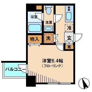 グラントゥルース練馬II(1K/8階)の間取り写真