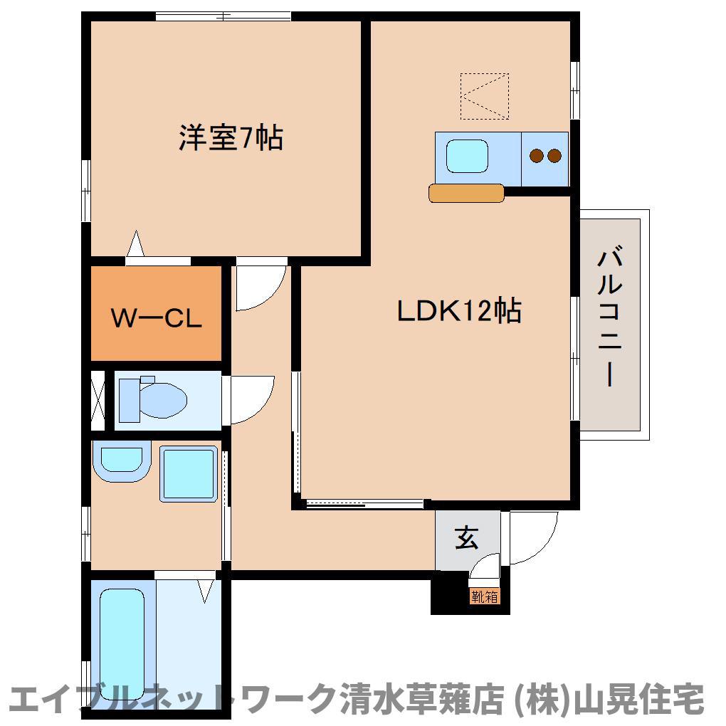 セジュールS・B(1LDK/1階)の間取り写真