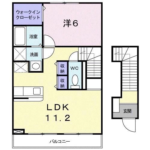 プロムナード本郷(1LDK/2階)の間取り写真