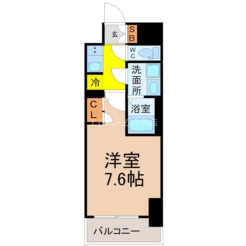 S-RESIDENCE葵(1K/4階)の間取り写真