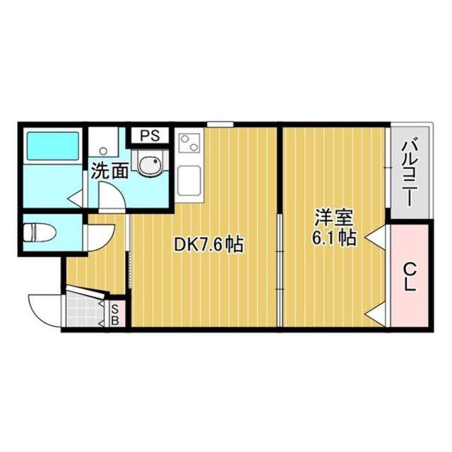 ベリッシモ蛍池(1LDK/1階)の間取り写真