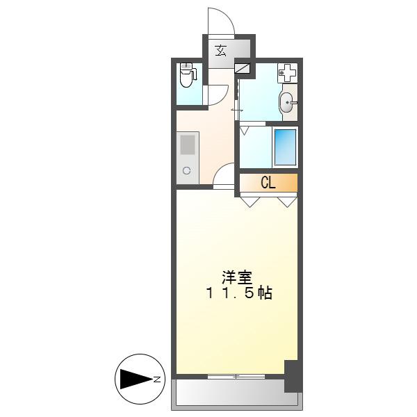 TQレジデンス名古屋錦(1K/9階)の間取り写真