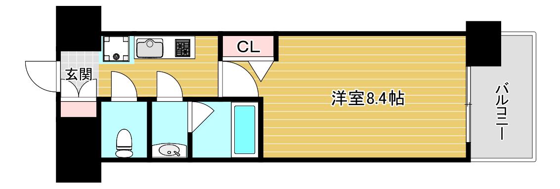 SPLENDIDE NAMBAIII(1K/13階)の間取り写真