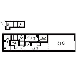 E SPACE(1K/2階)の間取り写真