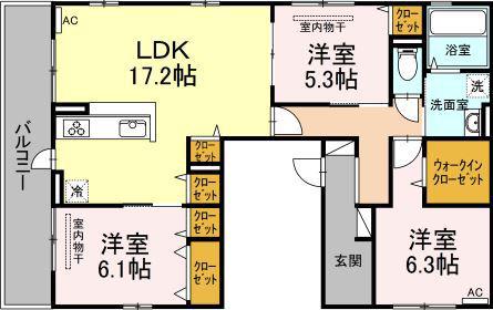 ラフィーネ下荒田(3LDK/3階)の間取り写真