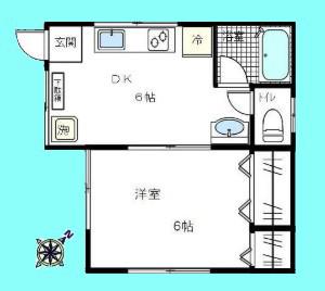 大矢アパート(1DK/1階)の間取り写真