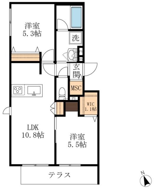 A・FRIEND(2LDK/1階)の間取り写真