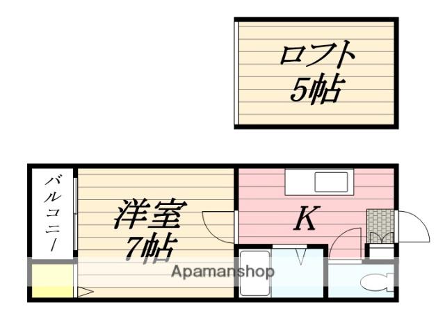 メルクス平尾(1K/1階)の間取り写真
