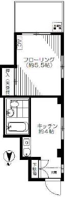 サンハイツ(1K/4階)の間取り写真