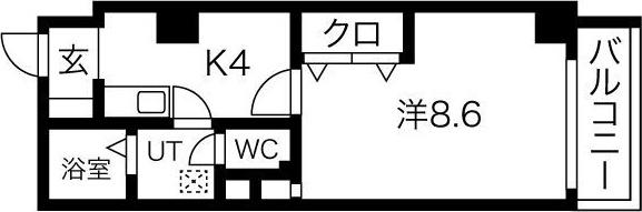 ゴールドサークル尾張町(1K/5階)の間取り写真