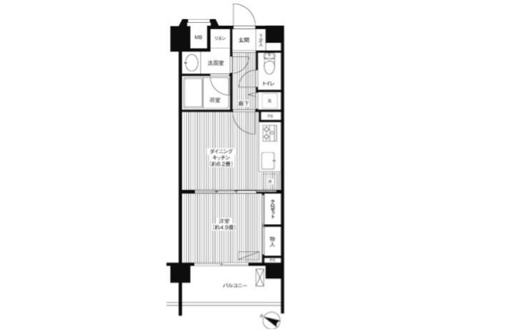 T・O BLDG 1ST(1DK/5階)の間取り写真