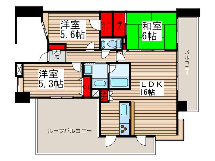 ラ・フォレ21(3LDK/6階)の間取り写真