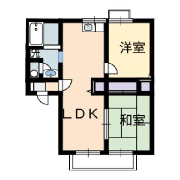 グリーンライト(2LDK/1階)の間取り写真