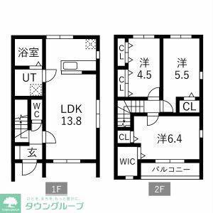 GRAND TERRACE 野々下(3LDK/1階)の間取り写真
