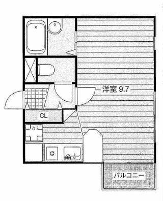 レリブ植松(ワンルーム/1階)の間取り写真