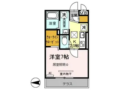 エルヴィータ(1K/1階)の間取り写真