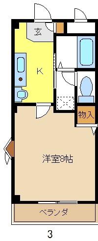 地下鉄鶴舞線 原駅(愛知) 徒歩8分 4階建 築19年(1K/2階)の間取り写真