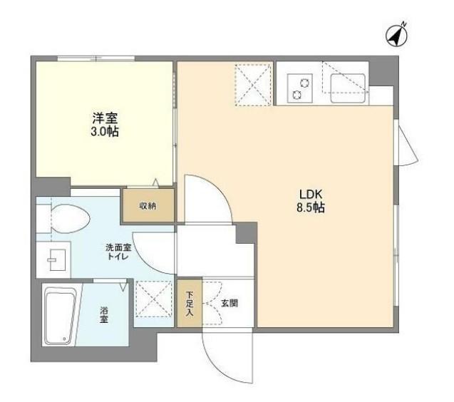 ウェルスクエア目黒(1LDK/5階)の間取り写真