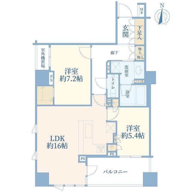 ザ・パークハウス恵比寿(2LDK/8階)の間取り写真