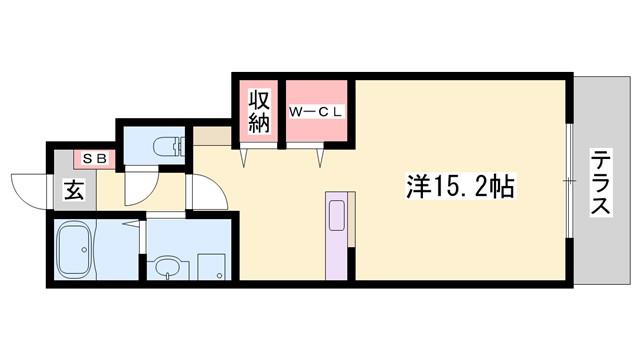 アグレアーブル(1K/1階)の間取り写真