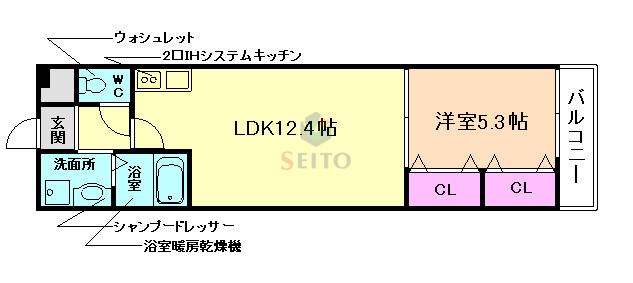 フジパレス塚本(1LDK/1階)の間取り写真