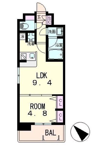 GRAND MARRY BELL ST(1LDK/9階)の間取り写真