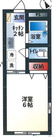 青山ハイム(1K/1階)の間取り写真