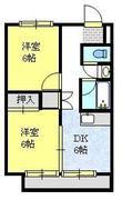G-1ST(2DK/3階)の間取り写真