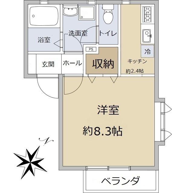 アベニュー.17TH(1K/1階)の間取り写真