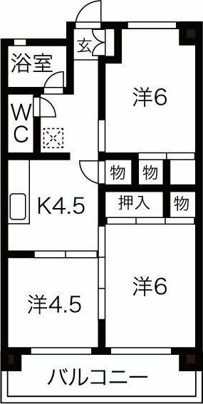 第1モナミマンション(3K/3階)の間取り写真