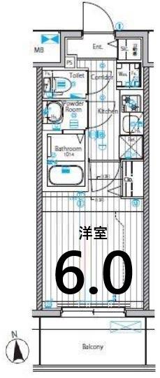 メイクスアート上前津VI(1K/7階)の間取り写真