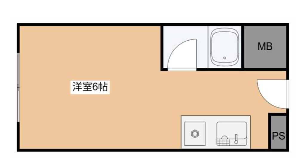千鳥川ドミトリー(ワンルーム/3階)の間取り写真