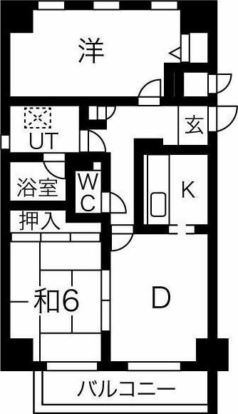 グレース堀田(2DK/8階)の間取り写真