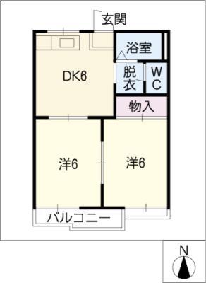 フォーブル開明(2DK/1階)の間取り写真