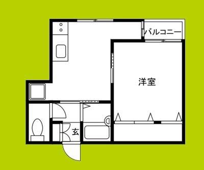 エクセル新開コーポ(1DK/2階)の間取り写真