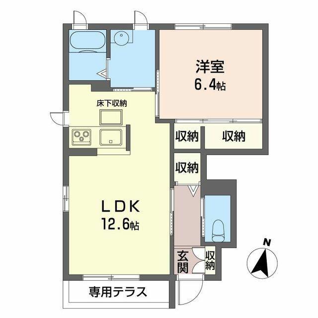 グリーンヴィラ I(1LDK/1階)の間取り写真