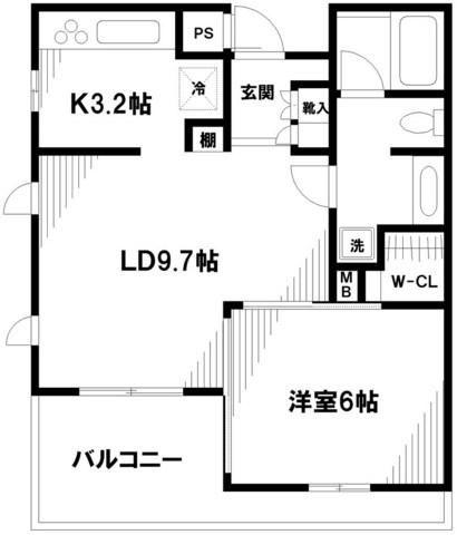 ピアッツァデルキーナ(1LDK/1階)の間取り写真