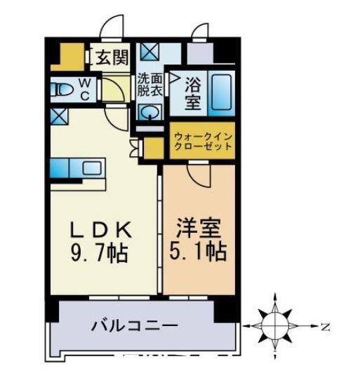 ガーデニアコート(1LDK/2階)の間取り写真