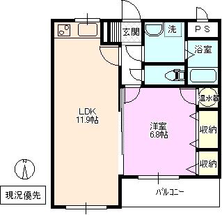 グレースパレI(1LDK/2階)の間取り写真