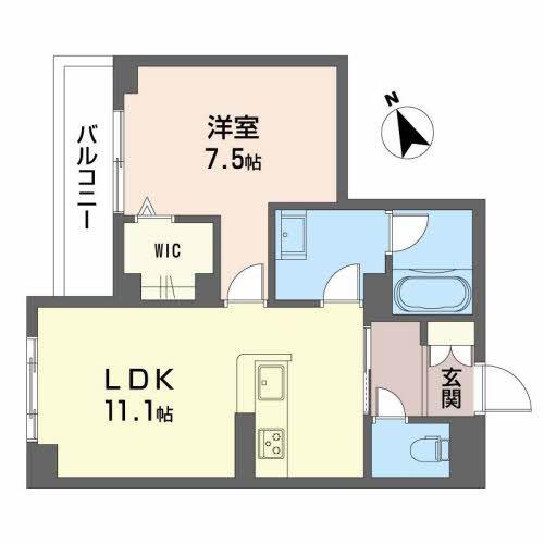 シャーメゾンプレシャス祇園(1LDK/2階)の間取り写真