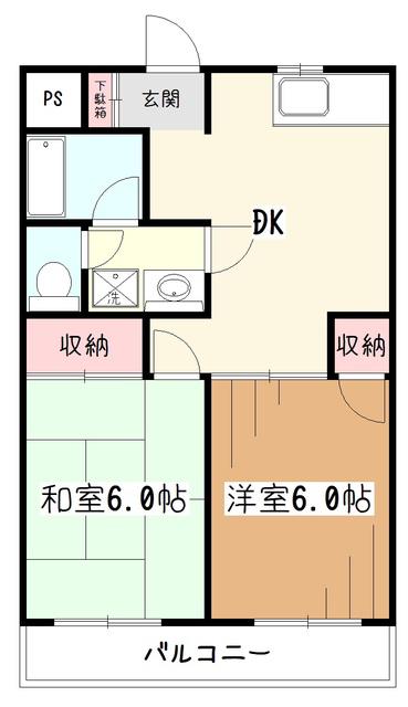 第2市川マンション(2DK/1階)の間取り写真