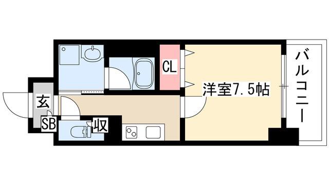 ラルーチェ泉(1K/10階)の間取り写真