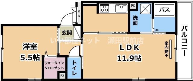 COZY COURT竹中(1LDK/3階)の間取り写真
