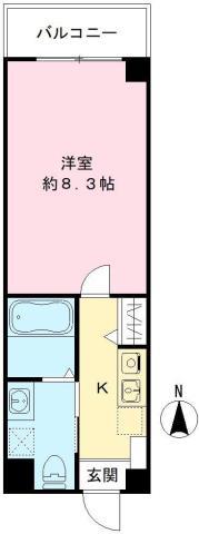 HRフロントリーガル平野(1K/7階)の間取り写真