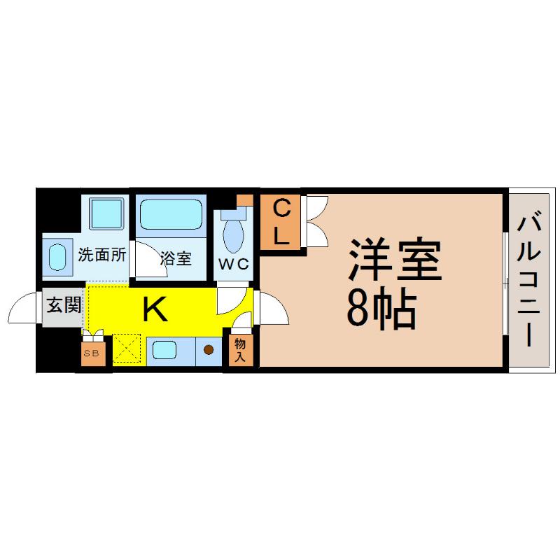 ガーデンハイツマルタカⅡ(1K/4階)の間取り写真