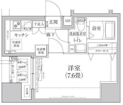 アイルプレミアム千駄木(1K/5階)の間取り写真
