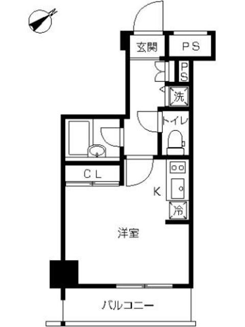スカイコート品川大崎(ワンルーム/7階)の間取り写真