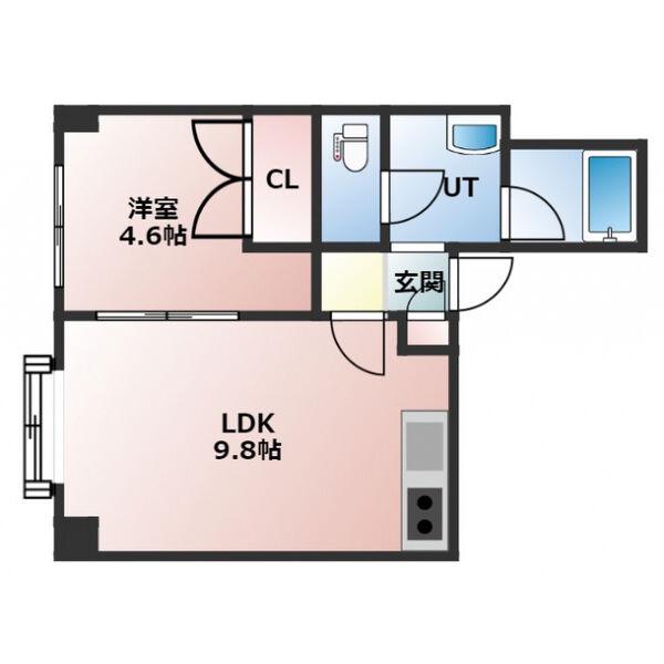 プラザイン南郷(1LDK/2階)の間取り写真